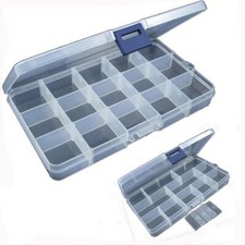 15 Slots Box Storage Case Adjustable Plastic ...