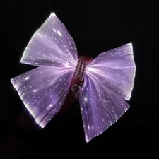 Light up Hair Bow Clips Barrette LED Hair Clip Solid White Jumbo Bow-Knot Clips