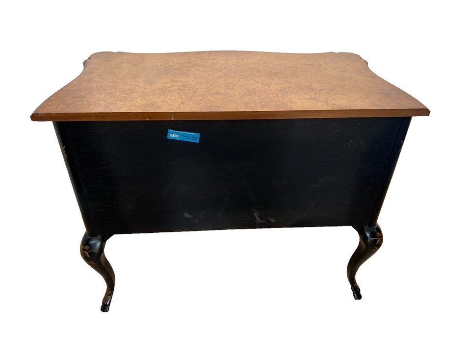 Mesita de noche Drexel Bomba Pecho Et Cetera Chinoiserie Francesa Asiática Laca Negra Foto 4 de 4