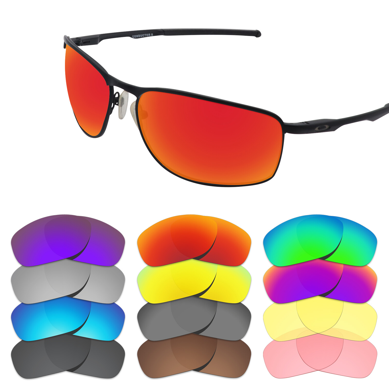 EYAR Replacement Lenses forOakley Conductor 8 OO4107 Sunglasses