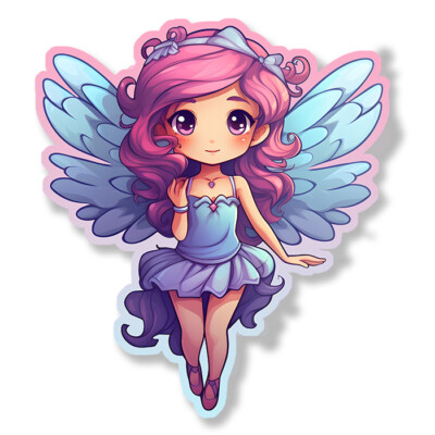 LITTLE PINK FAIRY PRETTY BUTTERFLY WINGS BABY CHILD DECORATION STICKER FB135
