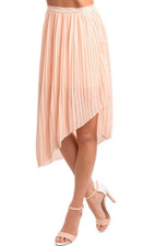 Multi Level Skirt Peach Large NEW Lined Pleated