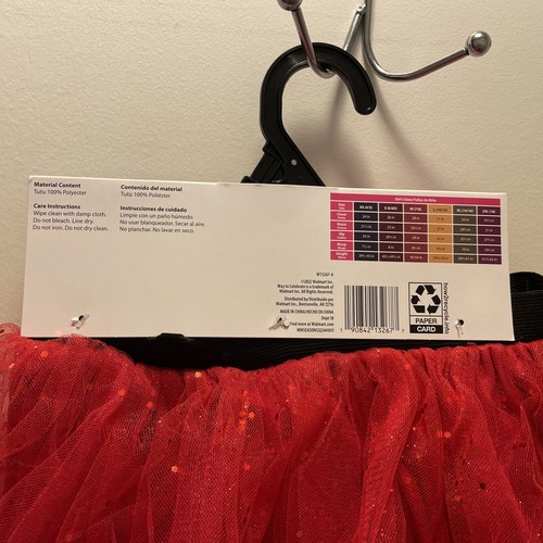 Girls Childs Tutu Skirt Red Sparkle Halloween/Christmas Dance Costume Tulle S/M - Picture 2 of 3