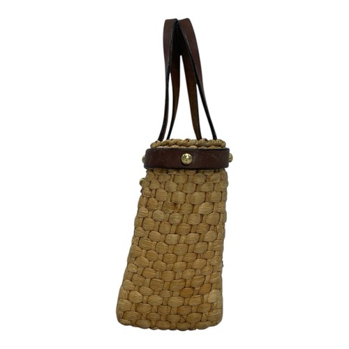 Vintage 60er 70er JOHN ROMAIN Woven Straw Leather Satchel Bag Handtasche Handmade - Bild 7 von 22