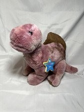 Fao Schwarz Glow Brights Triceratops Dinosaur Lights Sounds Pink Plush