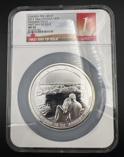 2017 Canada S$50 10 Oz Silver Niagara Falls Commemorative NGC MS69 FDOI