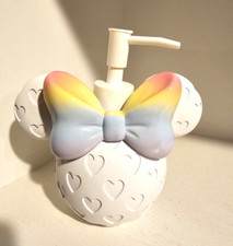 DISNEY Minnie Mouse Rainbow Bow Soap/Lotion Dispenser With Pump New