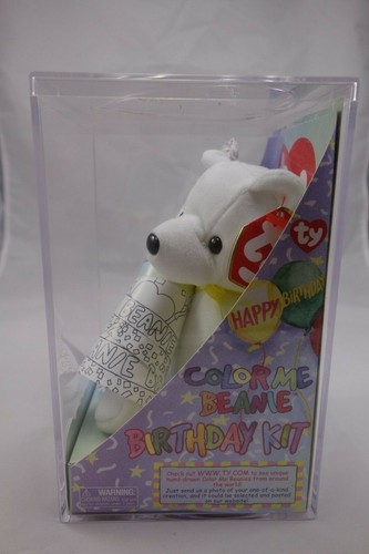 TY Color Me Beanie Birthday 2003 Kit in Case 8" Retired Beanie Babies Plush - Picture 2 of 5