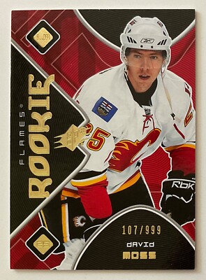 2007-08 DAVID MOSS UPPER DECK SPX ROOKIE CARD #154 FLAMES #107/999