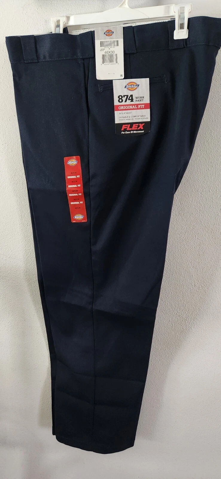 Dickies 874 Men's 46x30 874 Flex Blue Original Fit Work Pants New With Tags