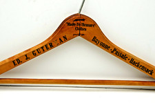 Vintage Bayonne Passiac Hackensack Ed Guterman Tailor Clothing Wooden Hanger