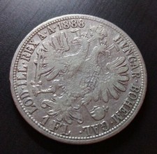 1888 1 Florin Hungary Austria dukat Silver silber Francz coin coins _ № 2638