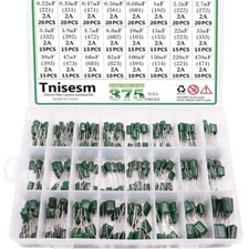 375 PCS 24 Value Metalized Mylar Polyester Film Capacitors Assortment Kit Tools