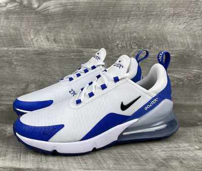 Nike Air Max 270 G White Racer Blue Spikeless Golf Shoe CK6483-106
