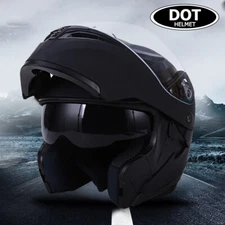 Motorcycle Helmet With Dual Visors Modular Flip Up Full Face Helmets DOT M-XXL