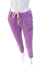 Monrow Womens Jogger Sweatpants Purple Drawstring Rayon Cotton Spandex Size XS