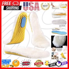 Sheepskin Sport Wool Insoles for Women  Men, Thick Fur Fleece Replacement W...