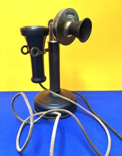 KELLOGG Candlestick Telephone w/ brass parts nice