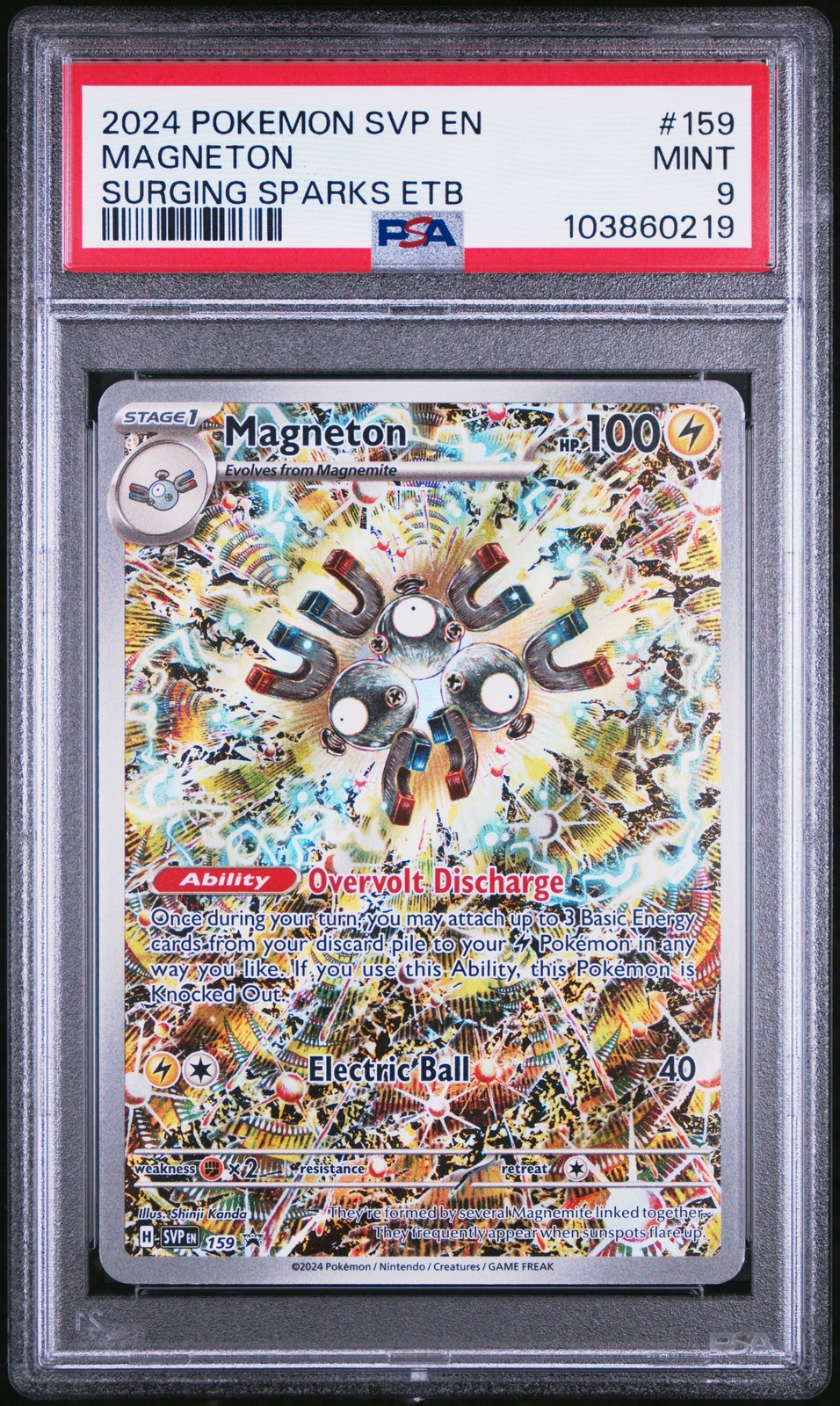 2024 POKEMON SVP EN-SV BLACK STAR PROMO #159 MAGNETON PSA 9
