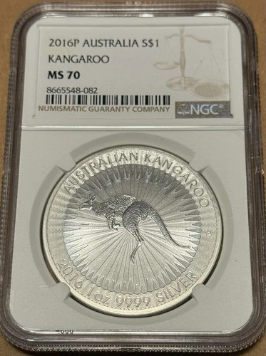 2016P Australia Kangaroo S$1 0.999 Fine Silver One Dollar NGC MS70