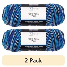 2 Pack Mainstays Medium Acrylic Blue Blend Yarn 5 oz 285 Yards Knit Crochet
