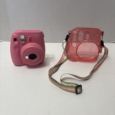 Fujifilm Instax Mini 9 Instant Film Camera - Flamingo Pink With Case And Strap