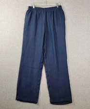 Norm Thompson Blue Pull On Waist High Rise Jogger Pants Women Large Pockets