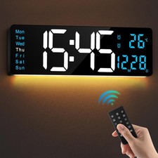 Black White Blue 16 Inch Large Digital Wall C...