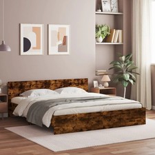 Modern Wooden Queen Size 1.6m Bed Frame Base With Headboard Wood Beds Sturdy
