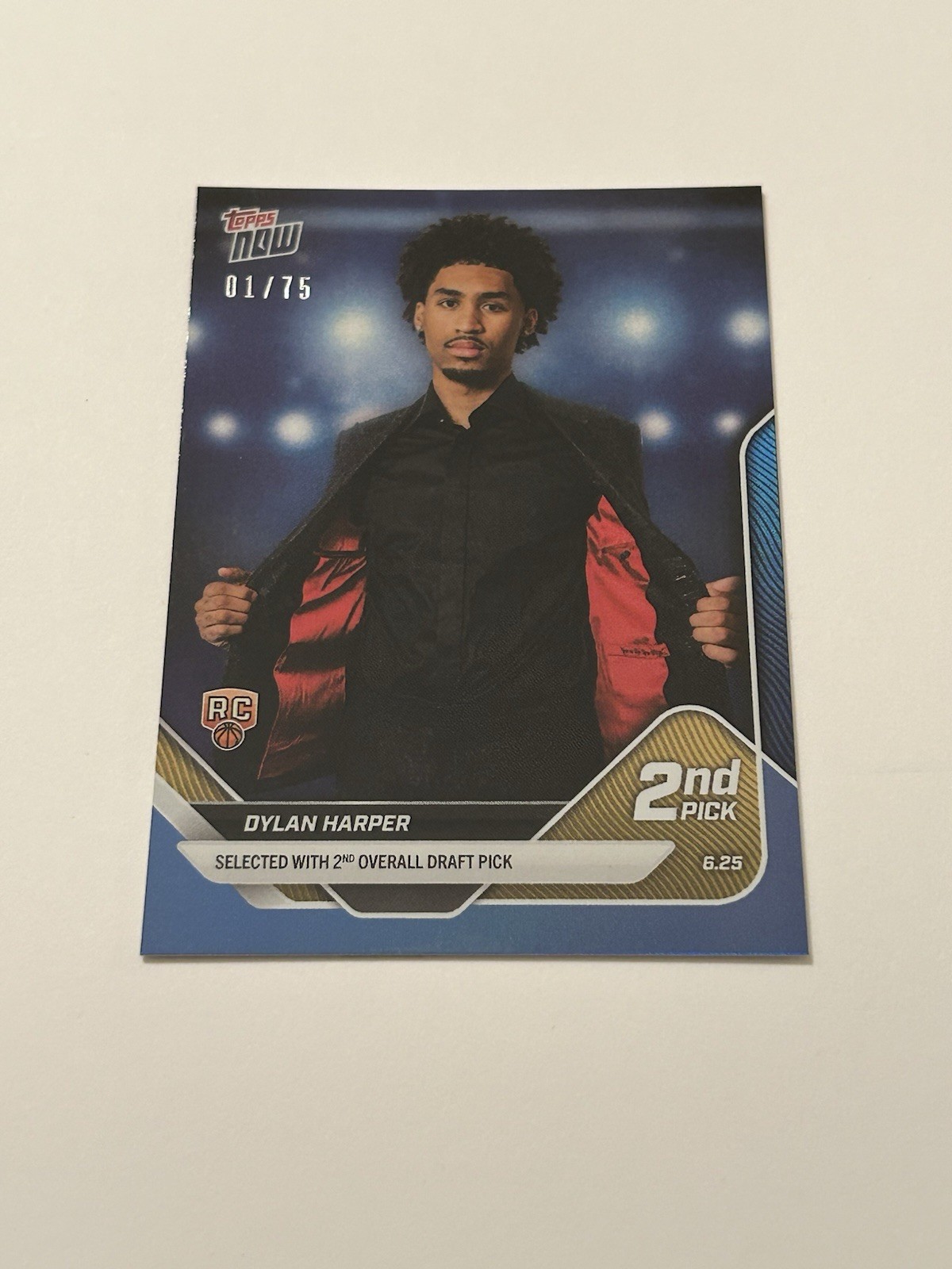 Dylan Harper 2025 Topps Now Draft Rookie Card #D2 Blue Foil /75