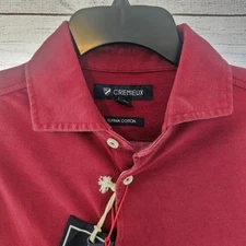 Cremieux Mens Small Supima Cotton Washed Down Long Sleeve Shirt Red NWT L552