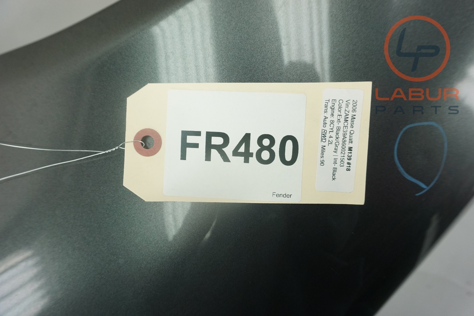 M139 03-13 Maserati Quattroporte Front Left Side Fender Panel Cover Gray FR480