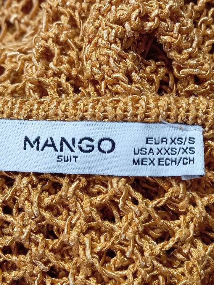 MANGO Jersey de ganchillo Mujeres Jersey Talla EU 34 naranja claro look casual - Imagen 4 de 4