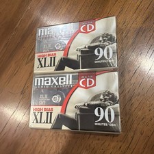 Maxell XLII-S 90 Minute High Bias Blank Audio Cassette Tapes - 2 Pack - NEW