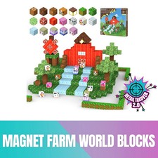 Magnetic Building Blocks Set Farm Theme Cube Construction Toy - 100 Piece