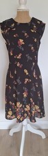 Oasis Ladies Black Floral Dress Size 10