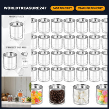 32 Pcs Mini Clear Paint Cans with Metal Lids - Empty Buckets for Crafts & Storag