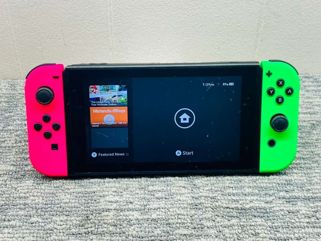 Nintendo Switch HAC-001 Neon Pink Green Joy-Cons Read ! - 506253