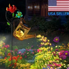 Solar Watering Can with Cascading Lights,Hanging Metal Solar Lanterns Outdoor US