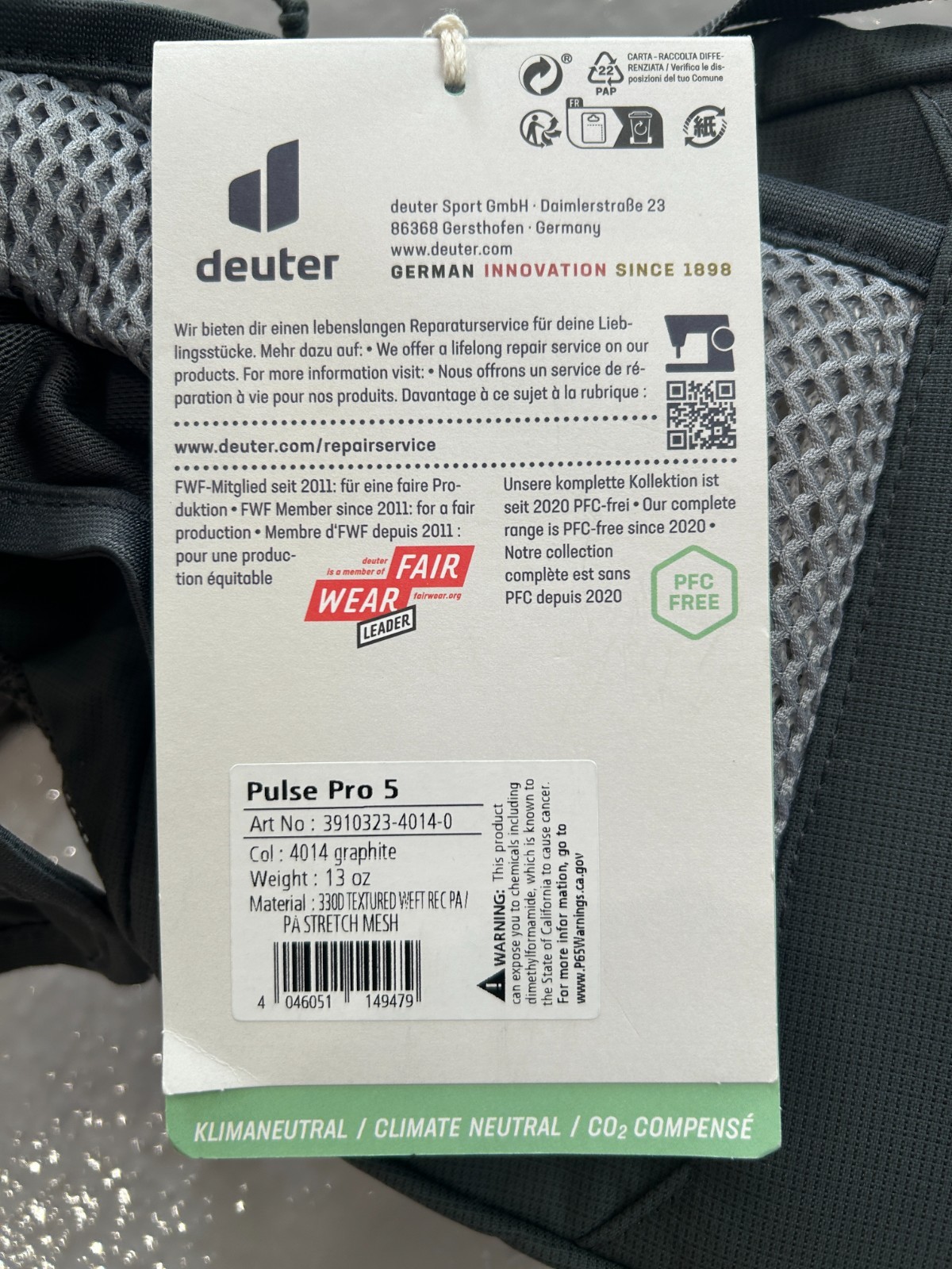 Deuter Pulse Pro 5 MTB Hip Bag With Bladder - NEW