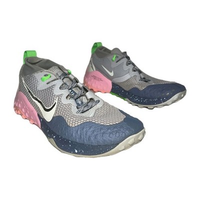Nike Wildhorse 7 Shoes Women Sz 9 Gray Pink Green Trail Running CZ1864-004