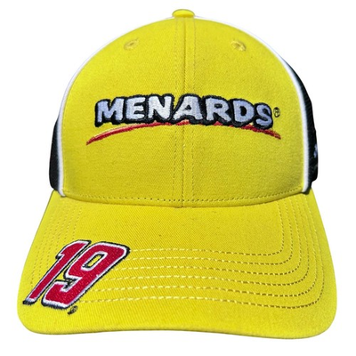 #ad Menards NASCAR Joe Gibbs Racing Hat Mens OSFA Yellow Mesh #19 Martin Truex Jr $15.30
