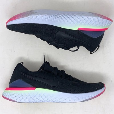 Nike Epic React Flyknit 2 Black Pink Sneakers White BQ8927-003 Womens Size 6
