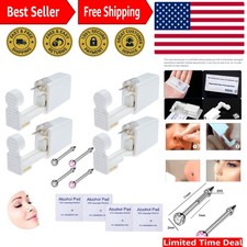 Family-Friendly 4-Pack Nose Piercing Kit with Medical-Grade Studs - Pink  White