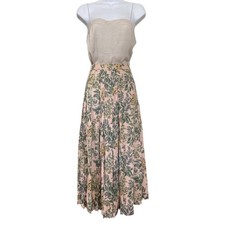 Vintage 80s JG Hook Floral Botanical Cottage Preppy Boho Coastal Pleated Skirt