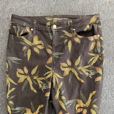 Chico s Jeans Women's US Size 8 32x26 Girlfriend Slim Leg Ankle Floral Stretch