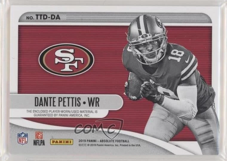 2019 Panini Absolute Tools of the Trade Double /99 Dante Pettis #TTD-DA - Image 2 of 2