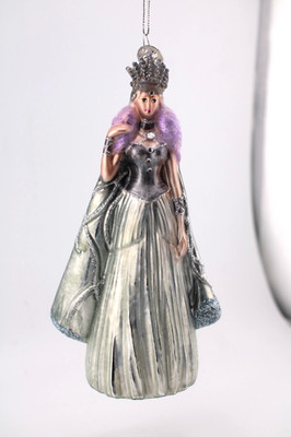 Glaskugel Schneekönigin - Christbaumschmuck - Winterprinzessin
