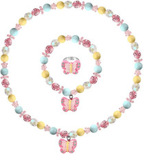 Butterfly Stretch Necklace Little Girl Toddler Necklace Bracelet Set, Little Pri