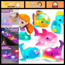 Light Up Bath Toys 6 Pack  Water-Activated Color Changing Sensory Toys  Easy-G